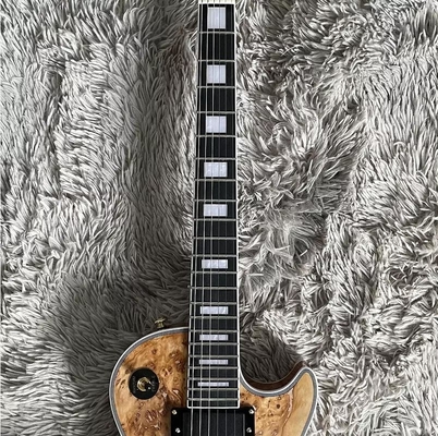 Gibson personnalisé style Les Paul LP Guitare électrique Nature Burl Maple Top Corps d' acajou fournisseur