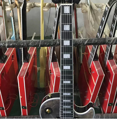 Guitare électrique Les Paul LP Grise Burl Maple Top Or fournisseur