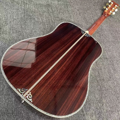 Guitare électrique acoustique personnalisée, logo personnalisé, tableau de bord en ébène, guitare acoustique D45 de style Martin fournisseur