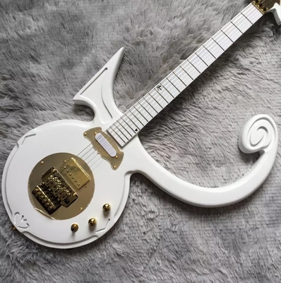 Disponible sur commande Big Prince Arrow Inlay Gold Hardware Guitare électrique en blanc fournisseur
