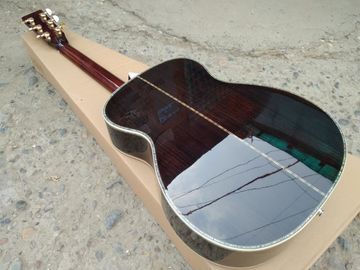Couleur orange 28 Style guitare acoustique classique,Tape solide Spruce,Abalone incrustations Ebony Fretboard OM corps guitare acoustique fournisseur