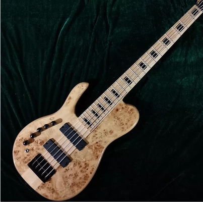 Couleur naturelle sur mesure Un collier à travers 5 cordes Guitare basse électrique à gauche fournisseur