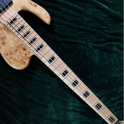 Couleur naturelle sur mesure Un collier à travers 5 cordes Guitare basse électrique à gauche fournisseur