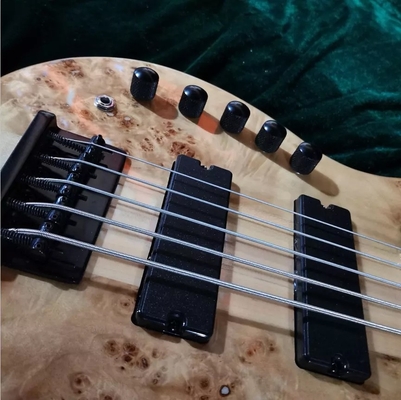 Couleur naturelle sur mesure Un collier à travers 5 cordes Guitare basse électrique à gauche fournisseur