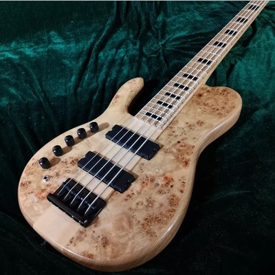 Couleur naturelle sur mesure Un collier à travers 5 cordes Guitare basse électrique à gauche fournisseur