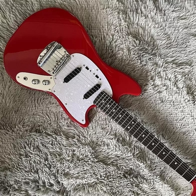 Guitare électrique de style Fender Mustang personnalisée en rouge fournisseur