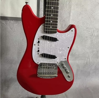 Guitare électrique de style Fender Mustang personnalisée en rouge fournisseur