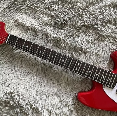 Guitare électrique de style Fender Mustang personnalisée en rouge fournisseur