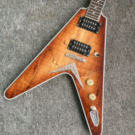 Émeraude naturelle Flying V Guitare électrique Chine OEM personnalisé Corps volant v guitare &amp; kits fournisseur