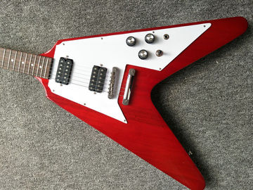 Guitare électrique rouge en forme de V volant, Rosewood Fingerboard fournisseur