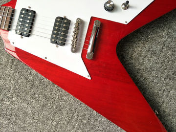 Guitare électrique rouge en forme de V volant, Rosewood Fingerboard fournisseur