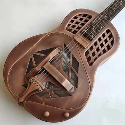 Guitare à résonance, guitare résophonique, guitare duolienne à corps en laiton métallique fournisseur