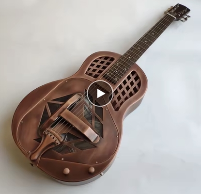 Guitare à résonance, guitare résophonique, guitare duolienne à corps en laiton métallique fournisseur