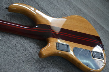Guitare basse électrique à 4 cordes Corps naturel Alder Cou d'érable à travers le corps Rosewood fingerboard RIC guitare basse personnalisée fournisseur