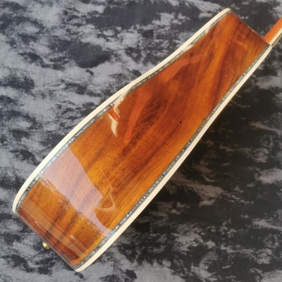 Disque à main personnalisé de 41 pouces en ébène en bois KOA, dreadnought, style D45 Martin, guitare acoustique incrustée en abalone fournisseur