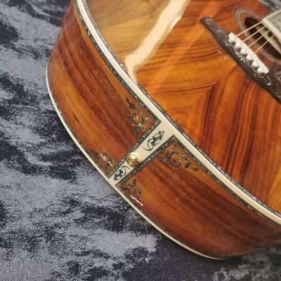 Disque à main personnalisé de 41 pouces en ébène en bois KOA, dreadnought, style D45 Martin, guitare acoustique incrustée en abalone fournisseur