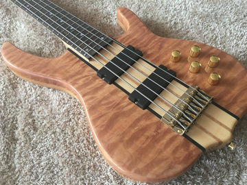Guitare de basse personnalisée Ken Smith basse à 5 cordes Cou à travers le corps Golden Hardwares Wilkson ponts original Dot incrustation et agir fournisseur