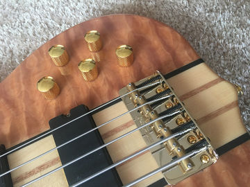 Guitare de basse personnalisée Ken Smith basse à 5 cordes Cou à travers le corps Golden Hardwares Wilkson ponts original Dot incrustation et agir fournisseur