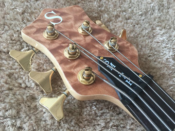 Guitare de basse personnalisée Ken Smith basse à 5 cordes Cou à travers le corps Golden Hardwares Wilkson ponts original Dot incrustation et agir fournisseur