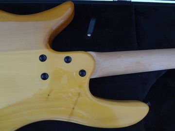 Guitare basse à 4 cordes Fodera guitare basse personnalisée Alder avec haut d'érable flamboyant Corps de conception Taiji MOP logo incrusté fournisseur