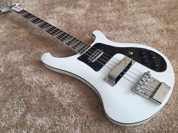 Guitare basse à 4 cordes en cou en incrustation de requin sur bois de rose noir ABS liant en cou RIC 4003 fournisseur