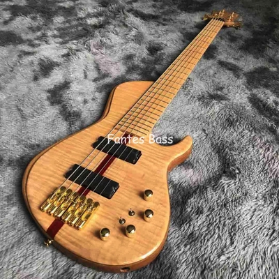 Cou à travers le corps Cendre de bois 6 cordes ButterFY Style Bass électrique 940mm Échelle allongée fournisseur