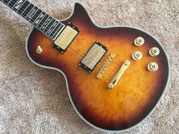 LP guitare personnalisée tabac rayonnement solaire corps d'érable couvert Contour du dos et du cou Contour de l'articulation du cou Guitare personnalisée ébène fournisseur