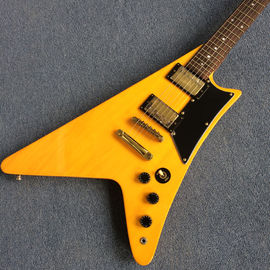 Guitare électrique personnalisée de haute qualité en V, clavier en bois de rose, matériel Chrome fournisseur