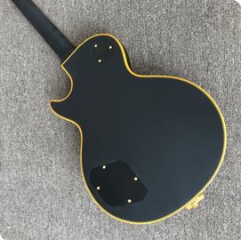 Guitare électrique grand LP noir avec bigsby, liant le corps jaune, 3 pick-ups, matériel en or fournisseur