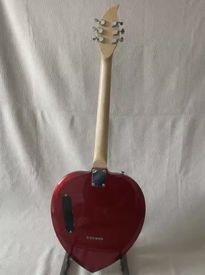 Guitare électrique en forme de cœur personnalisée en noir courte échelle Corps d'acajou Pickups Guitare professionnelle fournisseur