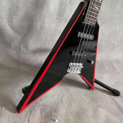 Custom 4 cordes en forme de V Corps noir Bass électrique Guitare Rosewood Fretboard fournisseur