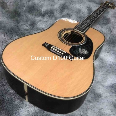 Deluxe Solid Rosewood Reverse Side 41 Inch D100aa Type Spruce Guitare acoustique gravée avec une incrustation d'abalone fournisseur