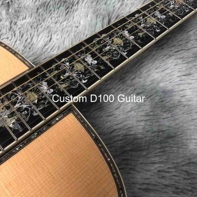 Deluxe Solid Rosewood Reverse Side 41 Inch D100aa Type Spruce Guitare acoustique gravée avec une incrustation d'abalone fournisseur