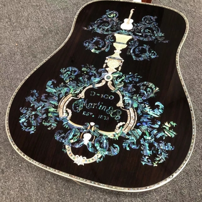 Deluxe Solid Rosewood Reverse Side 41 Inch D100aa Type Spruce Guitare acoustique gravée avec une incrustation d'abalone fournisseur