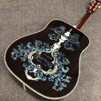 Deluxe Solid Rosewood Reverse Side 41 Inch D100aa Type Spruce Guitare acoustique gravée avec une incrustation d'abalone fournisseur