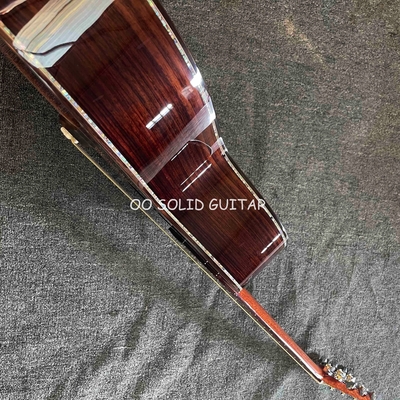 Guitare acoustique classique de salon folklorique solide en bois de rose indien 38 pouces B/S OO Corps en couleur Sunburst fournisseur