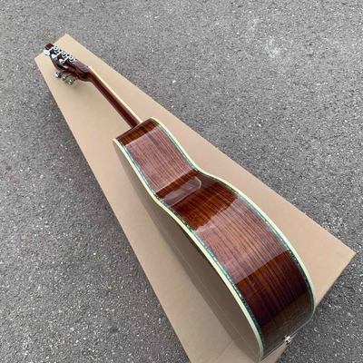 Peinture jaune épinette solide haut 39 pouces 000 type guitare acoustique abalone ébène tête ouverte fournisseur