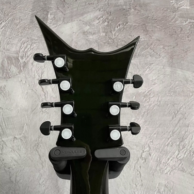 Personnalisé 7 cordes Oiseau de proie Cou incrusté Corps spécial Vert éclaté Flammeur Maple Top Guitare électrique fournisseur