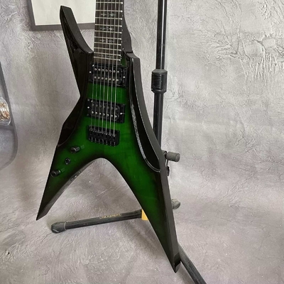 Oiseau de proie à main gauche personnalisé Guitare électrique H-H Pickup Flamed Green Burst fournisseur