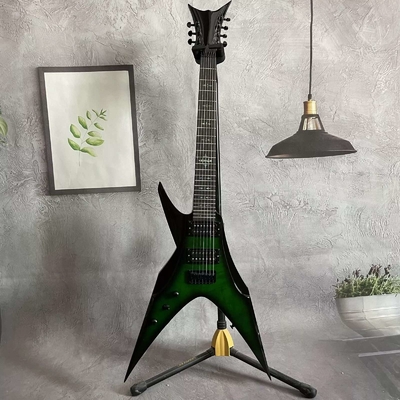 Oiseau de proie à main gauche personnalisé Guitare électrique H-H Pickup Flamed Green Burst fournisseur