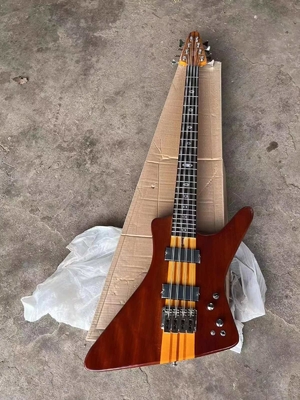 Personnalisé 24 Frets Cou à travers le corps Abalone Col Inlay 8 cordes Guitare basse électrique fournisseur
