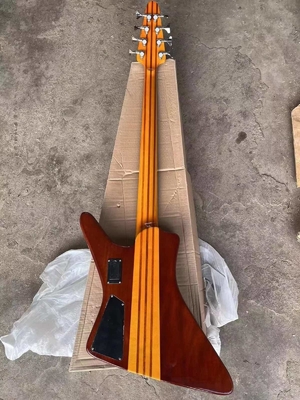 Personnalisé 24 Frets Cou à travers le corps Abalone Col Inlay 8 cordes Guitare basse électrique fournisseur