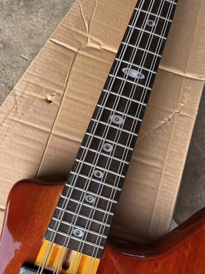 Personnalisé 24 Frets Cou à travers le corps Abalone Col Inlay 8 cordes Guitare basse électrique fournisseur