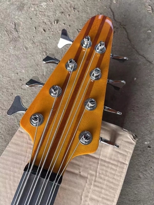 Personnalisé 24 Frets Cou à travers le corps Abalone Col Inlay 8 cordes Guitare basse électrique fournisseur