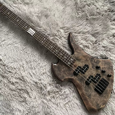 Personnalisé 5 cordes Cou à travers le corps Burl Maple Top Corps spécial Bass Guitare électrique fournisseur