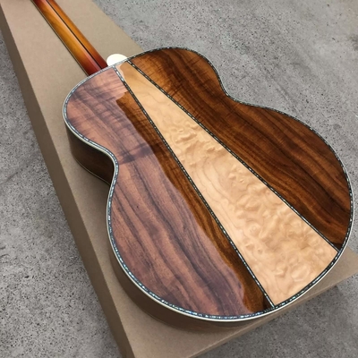 Personnalisé 43 pouces Cherryburst épinette solide haut Abalone incrustations Maple et Koa arrière côté guitare acoustique fournisseur