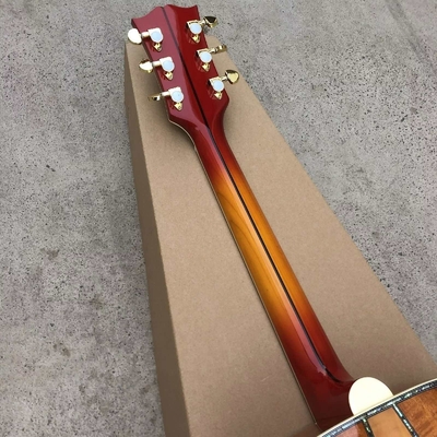 Personnalisé 43 pouces Cherryburst épinette solide haut Abalone incrustations Maple et Koa arrière côté guitare acoustique fournisseur