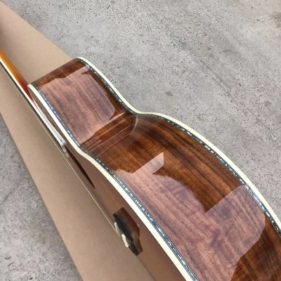 Personnalisé 43 pouces Cherryburst épinette solide haut Abalone incrustations Maple et Koa arrière côté guitare acoustique fournisseur