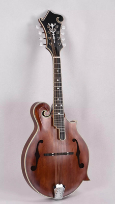 Mandoline personnalisée en épinette solide sculptée à la main Top 8 cordes F style Mandoline, acceptez Mandoline OEM fournisseur