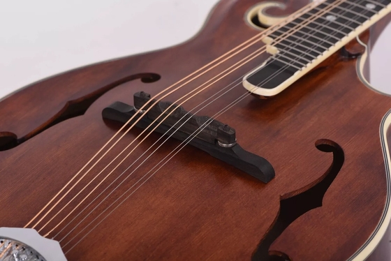 Mandoline personnalisée en épinette solide sculptée à la main Top 8 cordes F style Mandoline, acceptez Mandoline OEM fournisseur
